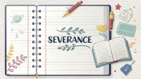 퇴직금 관련 영어 표현 'Severance Pay'와 'Retirement Pay' 단어가 강조된 노트 일러스트 이미지.