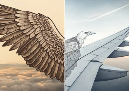 새 날개, 비행기 날개, 건물 별관 이미지를 통해 영어 단어 'wing'의 다양한 의미를 시각적으로 표현한 썸네일