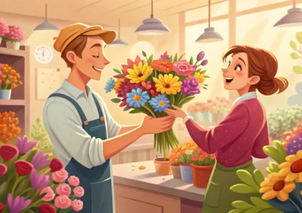꽃집 배송 관련 영어 표현 학습 이미지