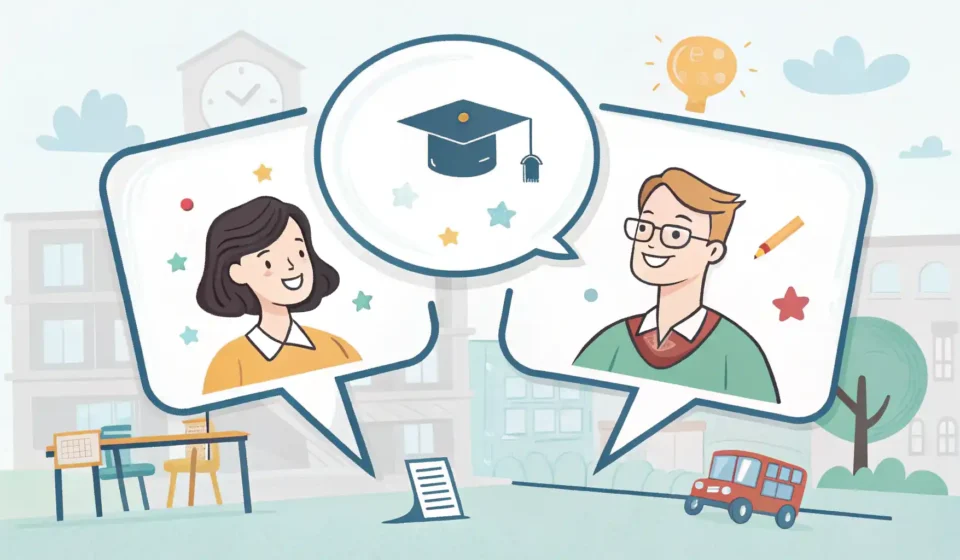 반복을 의미하는 두 개의 다른 스타일의 말풍선 아이콘이 나란히 있어 영어 반복 표현의 미묘한 차이를 시각적으로 암시하는 이미지.