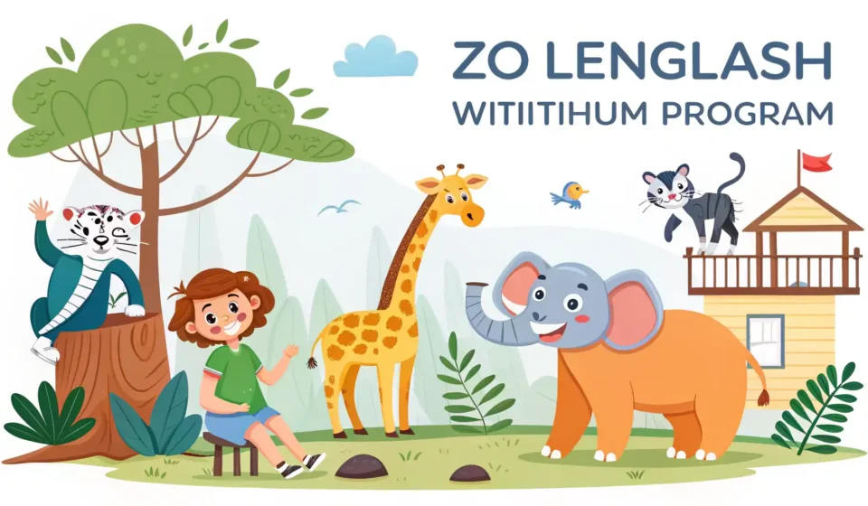 동물원에서 보호 프로그램 설명 영어 영어 학습 이미지