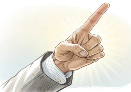 손가락 영어 표현 학습을 나타내는 손과 아이콘 일러스트