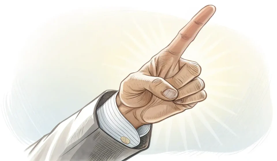 손가락 영어 표현 학습을 나타내는 손과 아이콘 일러스트