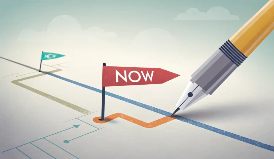 미래 시점을 나타내는 'From now on'과 'Henceforth'의 차이를 설명하는 화살표 그래픽