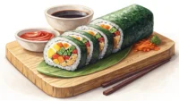 김밥 영어 표현 배우기: 김밥과 영어 공부 상징 이미지