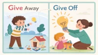 Give away와 "Give off"의 차이와 나눠주기 및 발산 표현 영어 학습 이미지