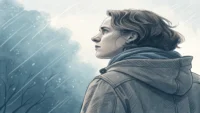 과거를 돌아보며 영어 회고 표현 'In hindsight'와 'Looking back'의 차이를 배우는 것을 상징하는 이미지