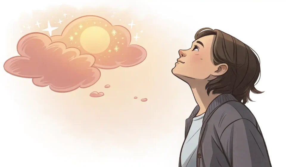 'If only' 영어 표현: 후회와 소망을 나타내는 갈림길 생각 거품 아이콘 썸네일