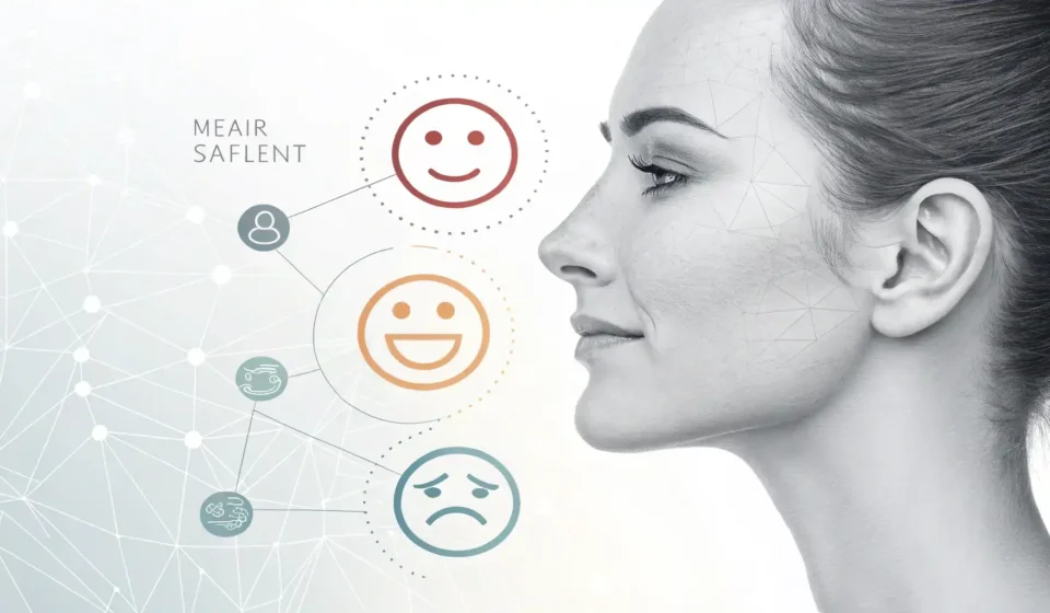 턱 관련 영어 표현 학습을 상징하는 턱 그림과 영어 학습 아이콘 이미지