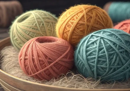 다양한 색상의 털실 뭉치 옆에 학습과 이해를 상징하는 밝은 전구 아이콘이 있는 이미지