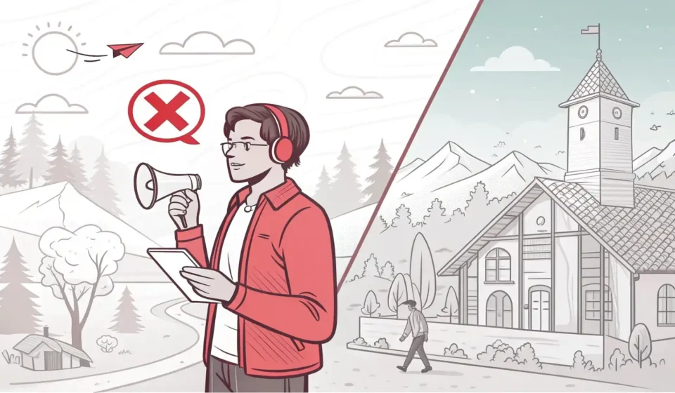 'Neither'와 'Nor'의 차이를 설명하는 영어 학습 콘텐츠 썸네일: X 표시가 된 두 가지 선택지 아이콘.