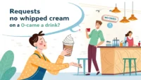Requesting no whipped cream on your drink at a café [English Conversation] 영어 학습 이미지