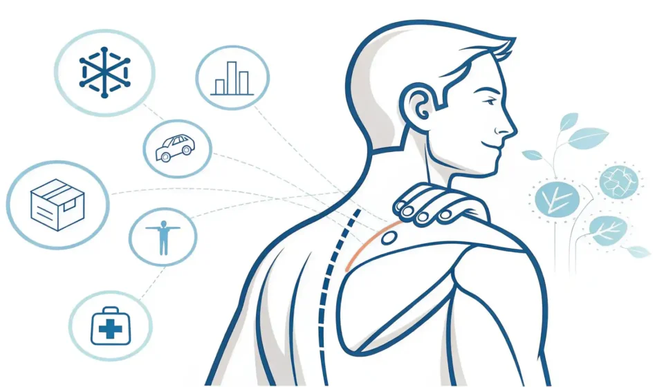 어깨 관련 영어 표현 배우기 콘셉트 이미지