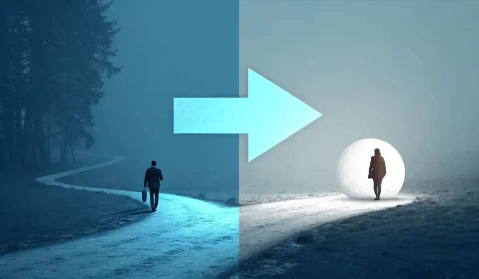 So와 Such 영어 표현의 차이와 강조/결과 표현법을 시각적으로 나타내는 이미지: 파란색과 주황색 화살표가 각각 다른 구조를 가리킴.