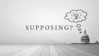 'Supposing (that)' 구문을 활용한 영어 가정법 표현 배우기 미니멀 아트 스타일 썸네일