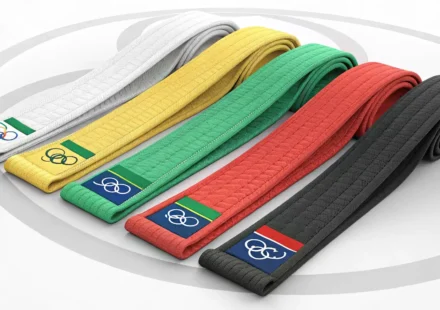 태권도 등급별 띠 색깔과 영어 학습을 상징하는 아이콘 이미지