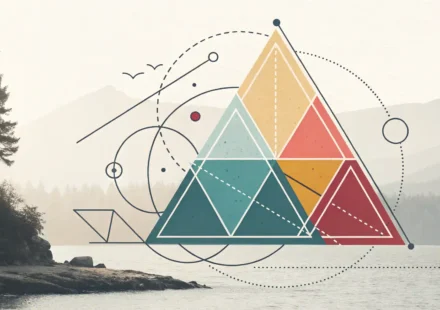 삼각형 관련 영어 표현 학습을 나타내는 도형과 말풍선 아이콘 썸네일 이미지