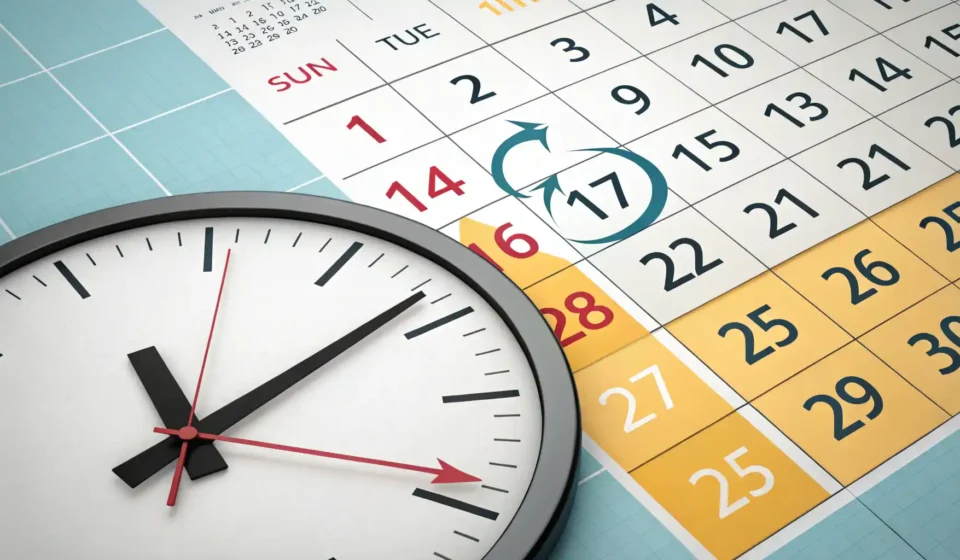 시간 표현 'until'과 'up to'의 차이를 시각적으로 나타내는 시계 아이콘 비교 이미지