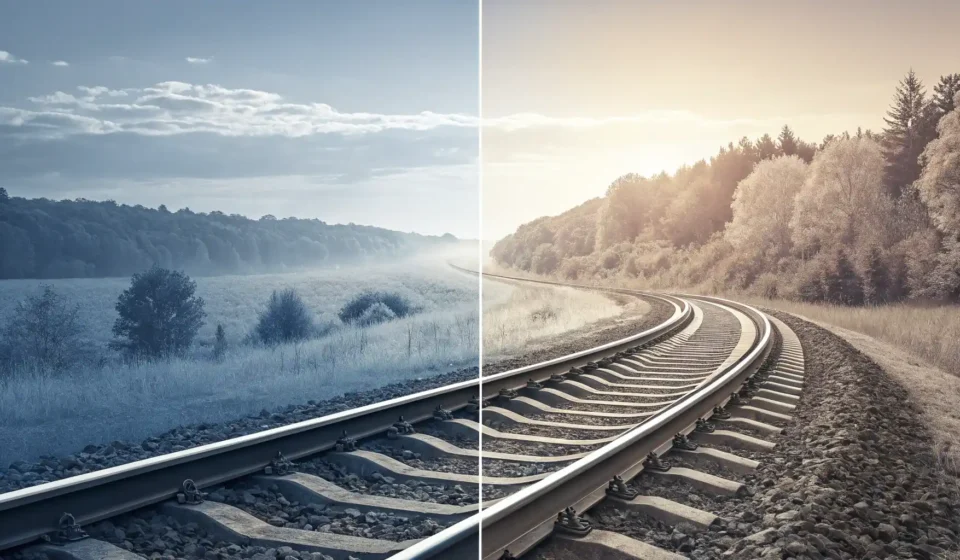 영어 접속사 'While'과 'As'의 동시성과 원인/이유 표현 차이를 시각적으로 나타내는 이미지.