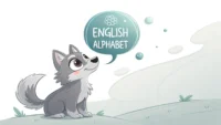 늑대 그림과 영어 알파벳 'W' 블록이 함께 있는 이미지, 늑대 관련 영어 단어 학습을 나타냄.