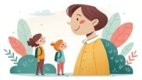 동생을 영어로 표현하는 방법 학습을 나타내는 형제자매 아이콘과 말풍선 이미지