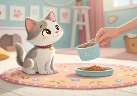 동물원 먹이 주기 상황에서 필요한 영어 표현 학습을 나타내는 이미지: 사람이 동물에게 먹이를 건네고 있고, 영어 학습을 상징하는 아이콘이 보임.